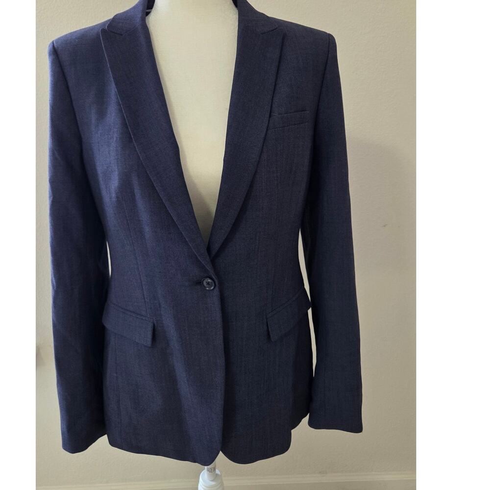 Banana Republic Navy Blue Single Button Wool Blazer Women's Size Tall 8